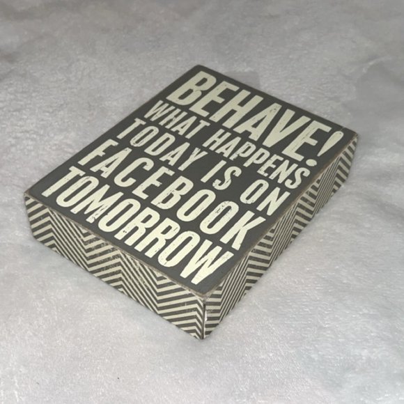 Home Art Comical Facebook Quote of Wooden 2.5" So Stand it Anywhere! - Picture 2 of 6